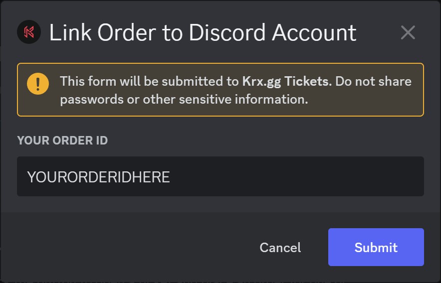 Paste Order ID